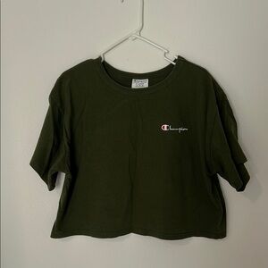 Champion Olive Green Cropped T-Shirt